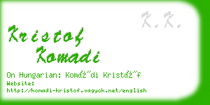 kristof komadi business card